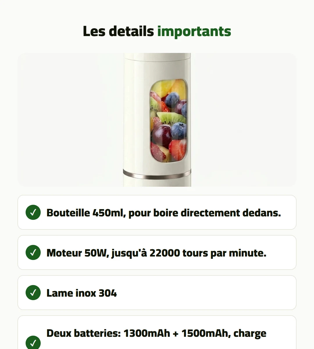 Mixeur portable sans fil