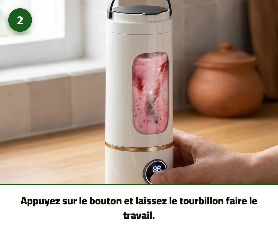 Appuyez sur le bouton et laissez le tourbillon faire le travail.