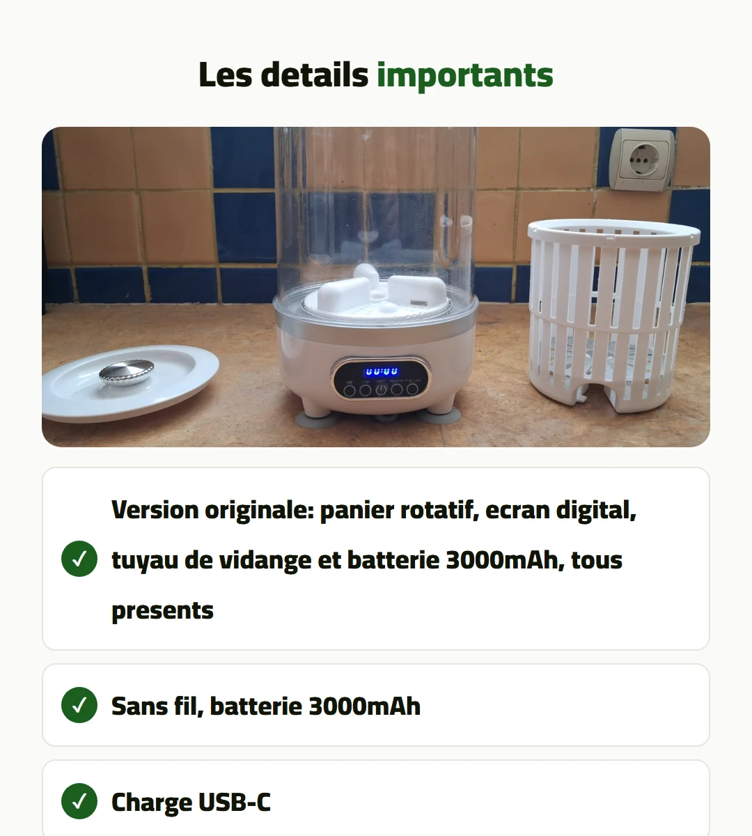 Mini machine à laver sans fil