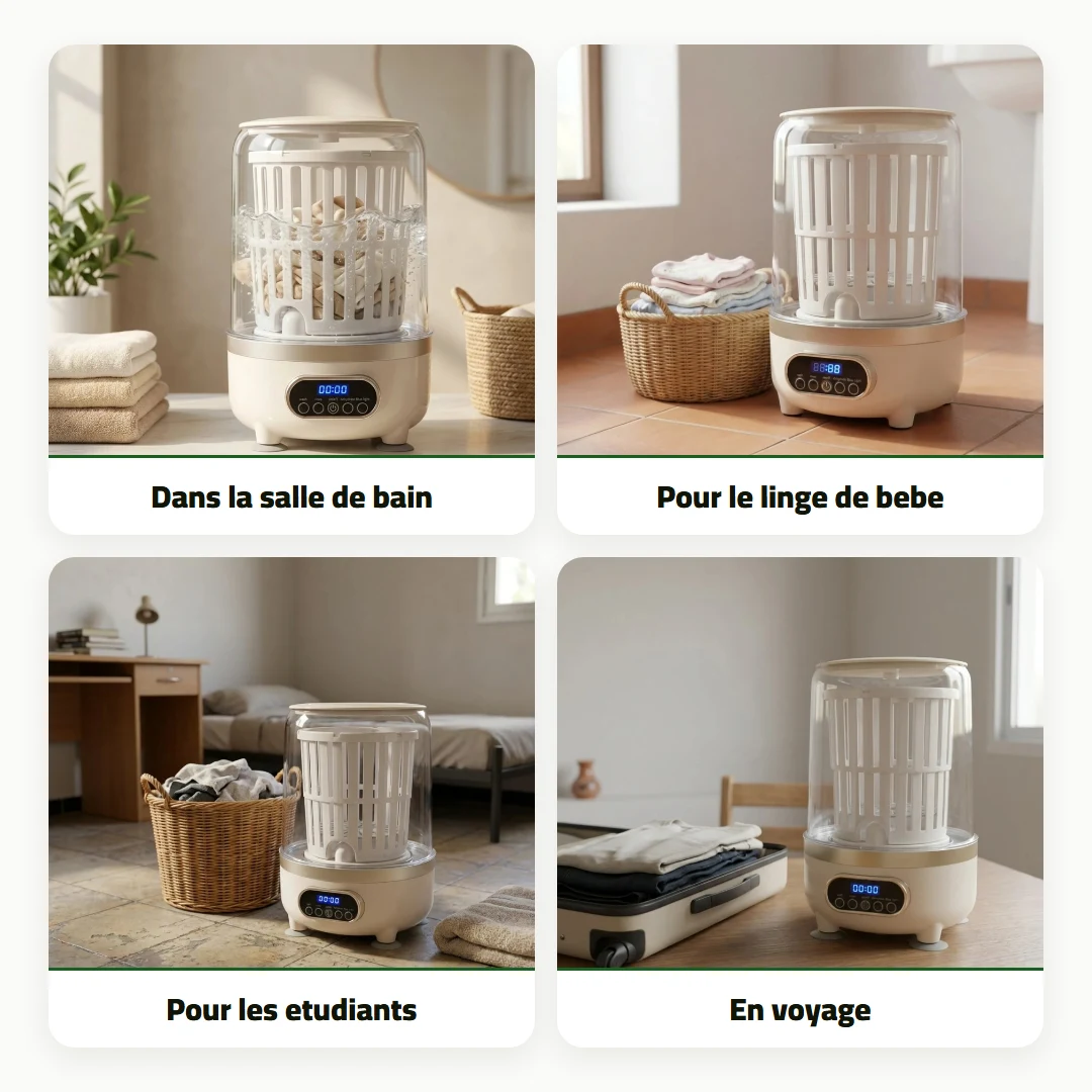 Mini machine à laver sans fil