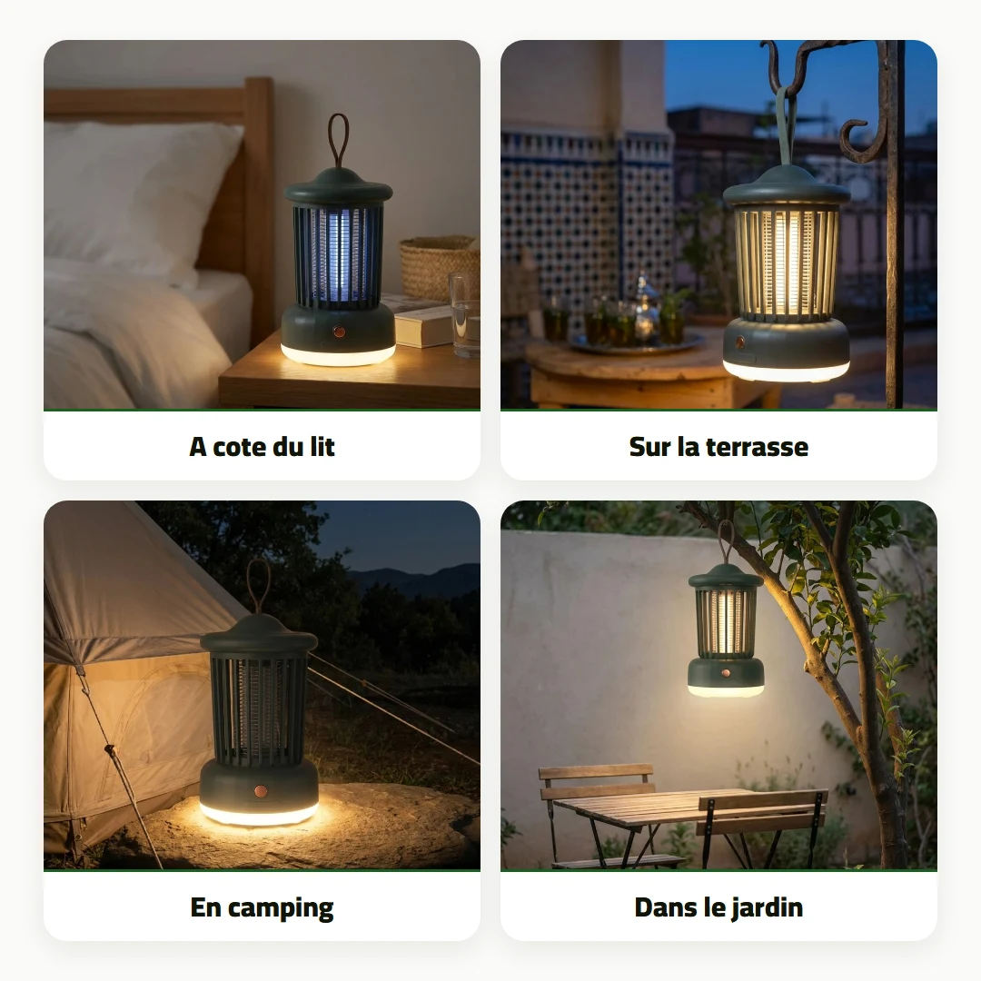 Lampe anti-moustiques 3 en 1