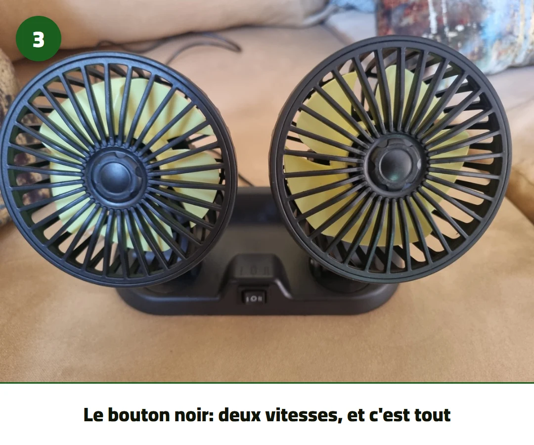 Le bouton noir: deux vitesses, et c'est tout
