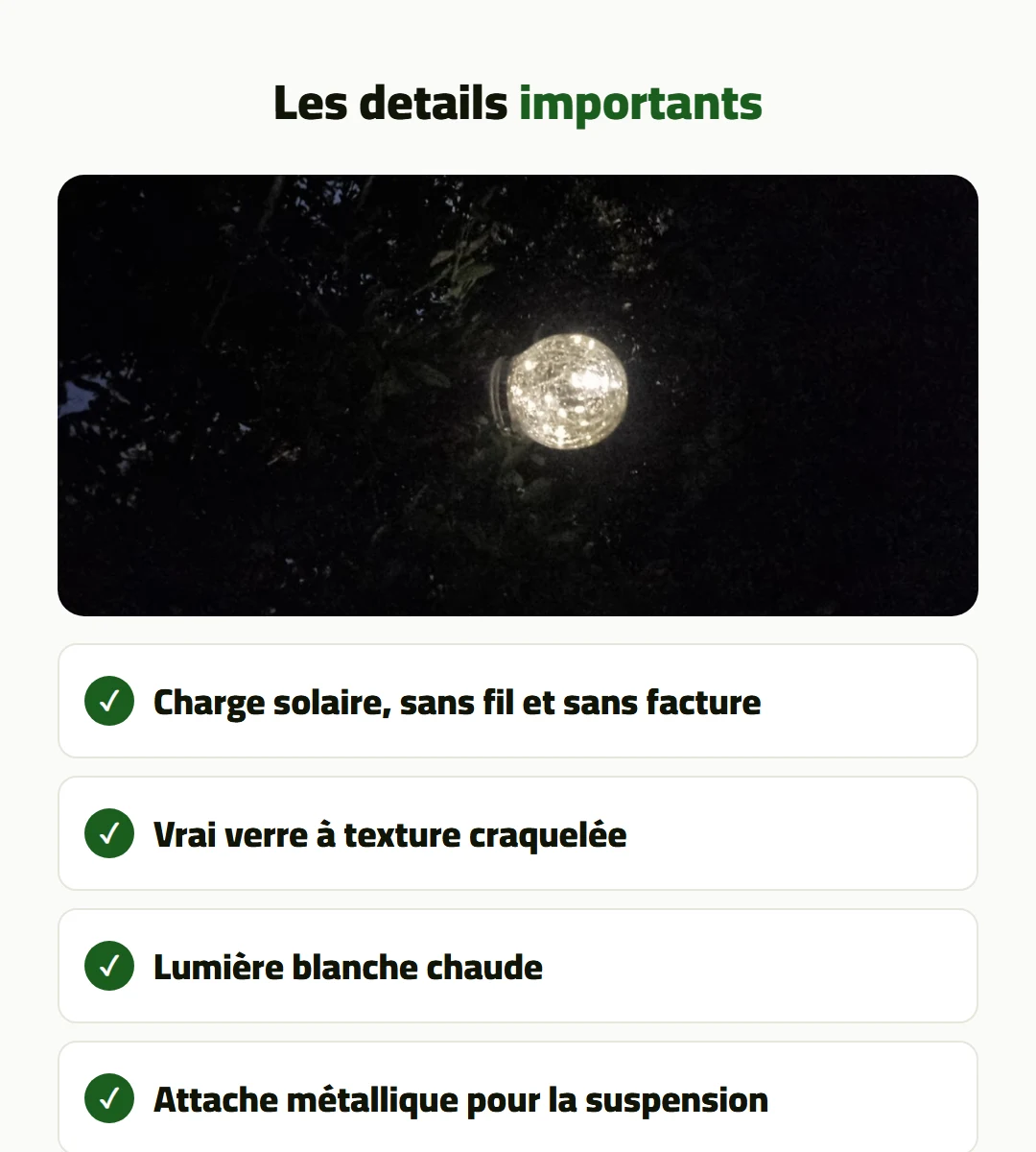 Boule lumineuse solaire