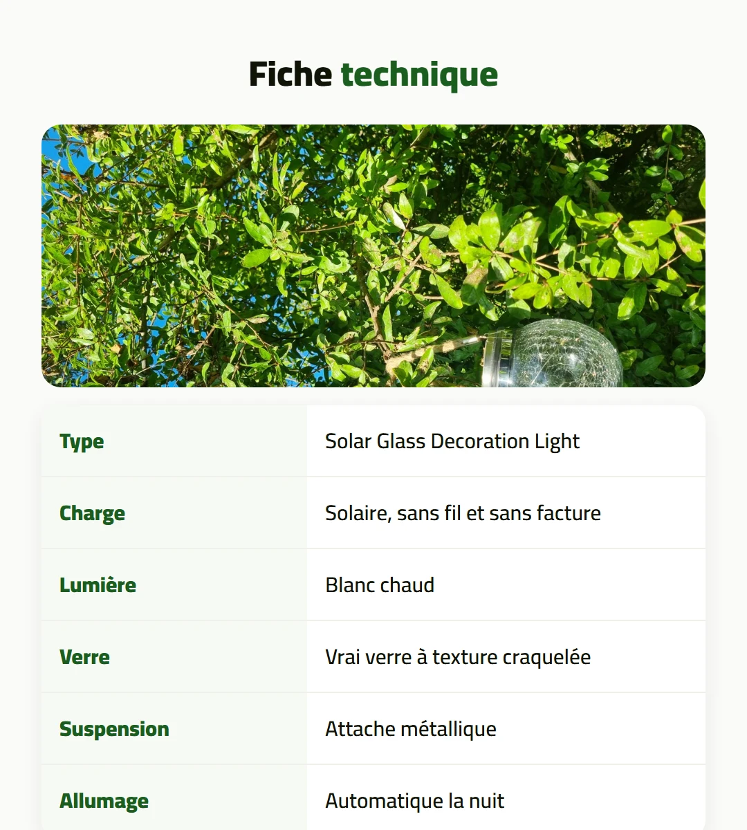 Boule lumineuse solaire