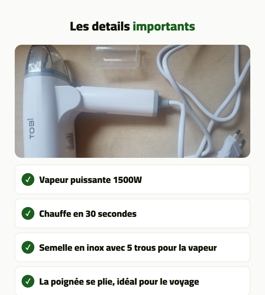 Fer à vapeur portable