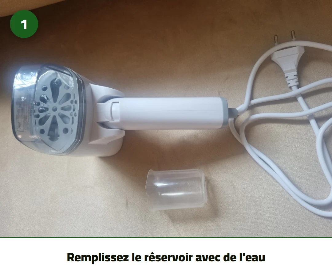 Remplissez le réservoir avec de l'eau