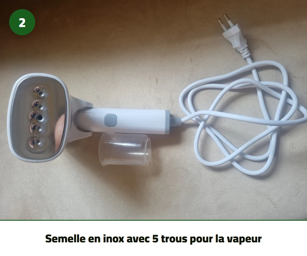 Semelle en inox avec 5 trous pour la vapeur